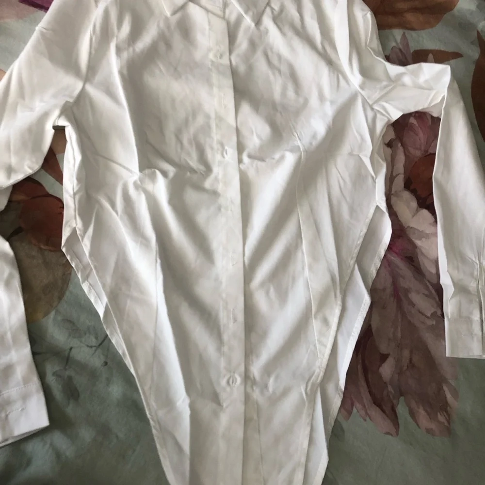 SHEIN white tail asymmetrical blouse NWT - Picture 7 of 16